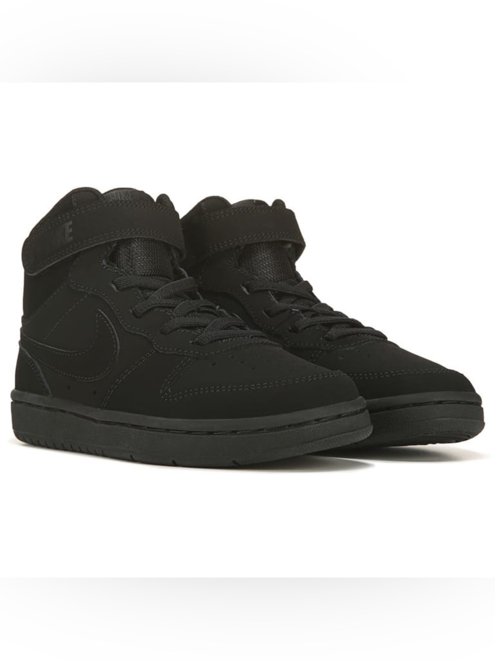 Nike COURT BOROUGH MID 2 - Size 4.5 YOUTH Kids CW5867-001 Black/Black Shoes